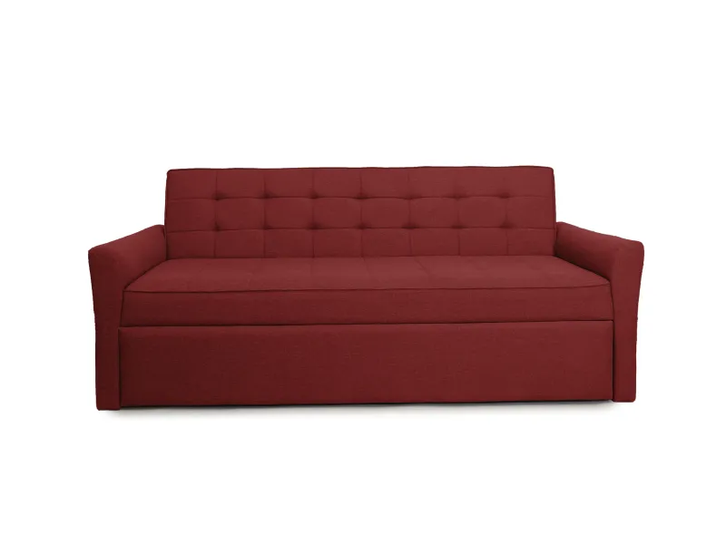 Zenith Sofa Cum Bed in Rustic Ruby